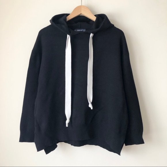 Zara Women’s Black Oversized Sweater Hoodie Small - Picture 2 of 10